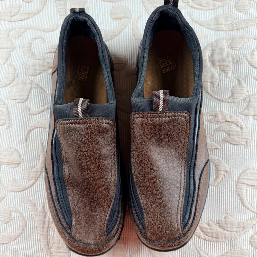Cosidram‎ Mens Brown Faux Leather Loafers Casual Slip On Walking Shoes Size 9M
